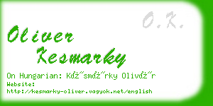 oliver kesmarky business card